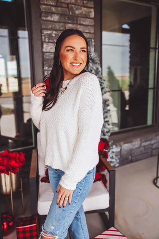 Dani Sequin Sweater-White