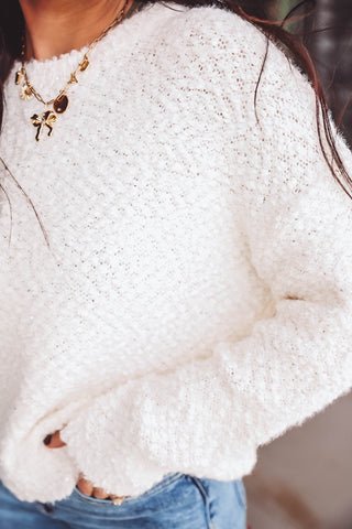 Dani Sequin Sweater-White