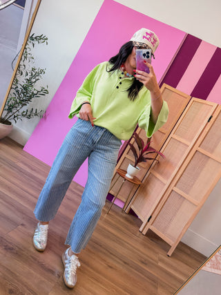 Kara Henley Sweater-Chartreuse