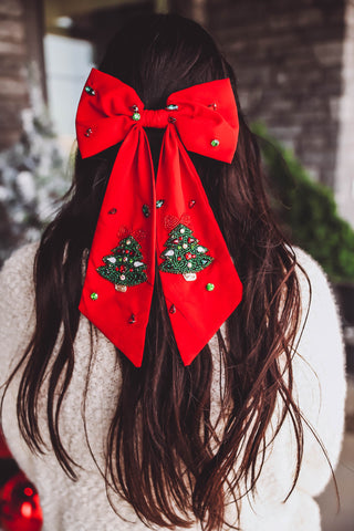 Christmas Tree Bow-Red