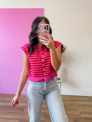 Heartbreaker Striped Sweater Vest