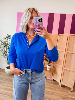 Erica Henley Sweater-Coastal