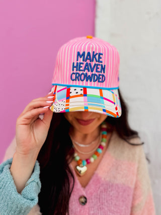Make Heaven Crowded Stripe Trucker Hat