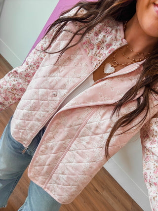 Pink Petals Quilted Jacket