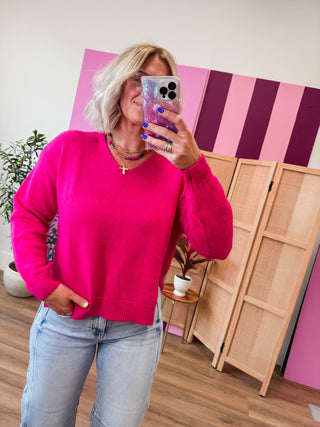Kristen Sweater-Fuchsia
