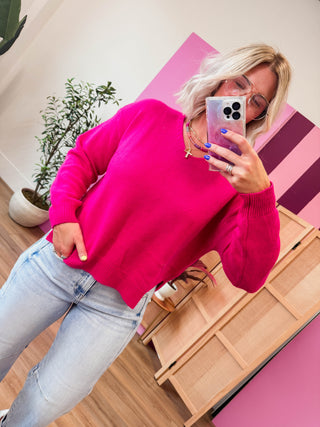 Kristen Sweater-Fuchsia