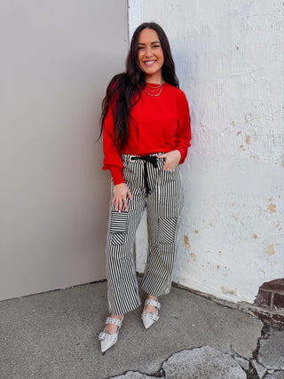 Miley Striped Barrel Pants