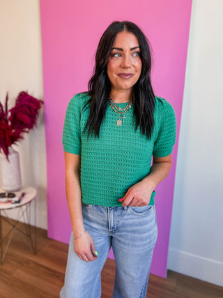 Erin Knit Top-Green