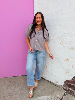 Katie Plaid Top-Blue/Caramel