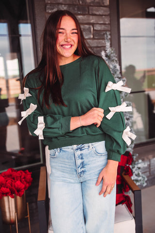 Rilynn Bow Pullover-Green