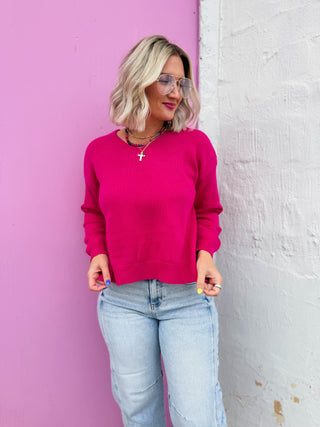 Kristen Sweater-Fuchsia