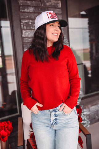 Lainey Sweater-Dark Red