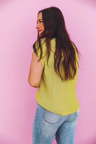 Lindsey Knit Top-Avocado