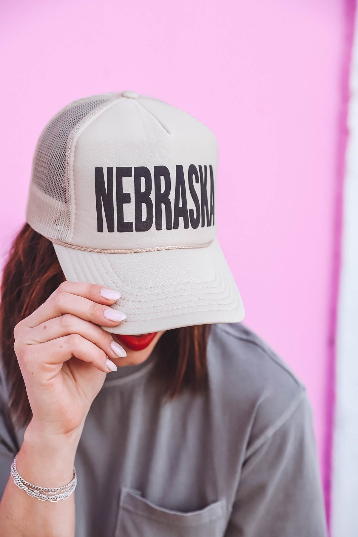 Nebraska Trucker Hat-Khaki