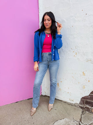 Hannah High Rise Straight Leg Denim