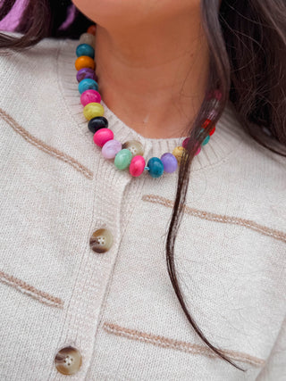 Rainbow Resin Beaded Necklace