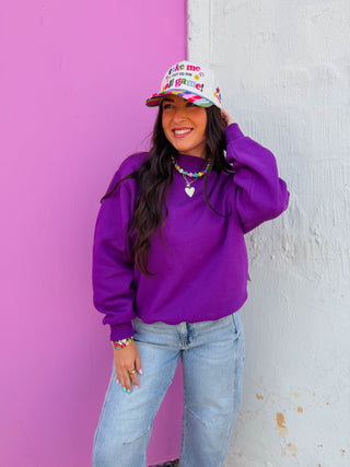Nelly Mock Neck Sweatshirt-Purple