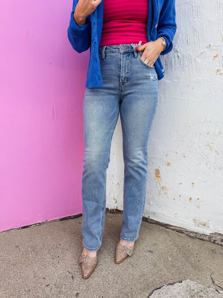 Hannah High Rise Straight Leg Denim