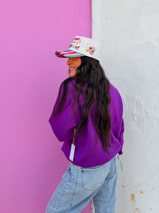 Nelly Mock Neck Sweatshirt-Purple
