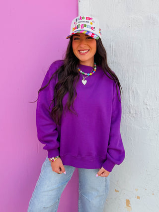 Nelly Mock Neck Sweatshirt-Purple