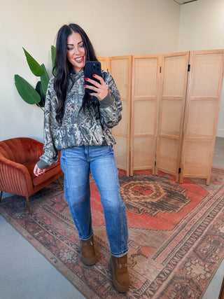 Elevated Essential Hoodie-Olive Camo