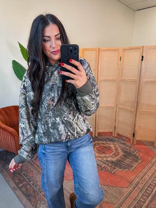 Elevated Essential Hoodie-Olive Camo