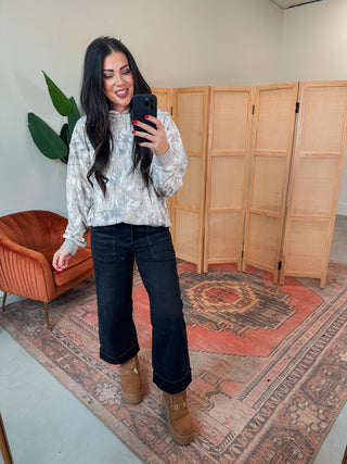 Blakely High Rise Wide Leg Denim-Black