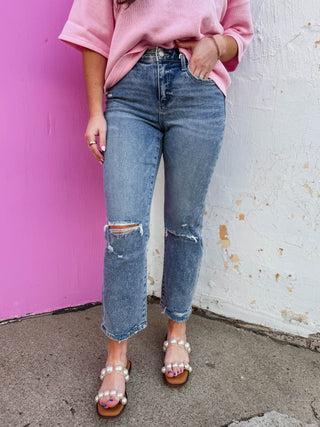 Vivian High Rise Straight Leg Denim