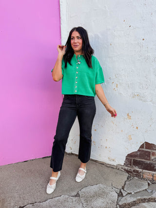 Lacey Mid Rise Straight Leg Denim