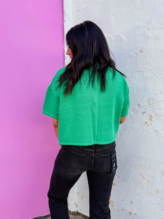 Simply Essential Knit Top-Green