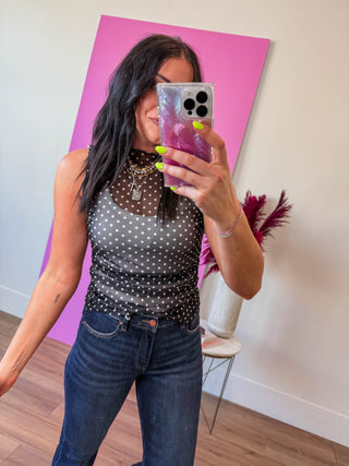 Kassie Polka Dot Mesh Top