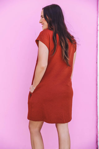 Talia Mini Dress-Rust