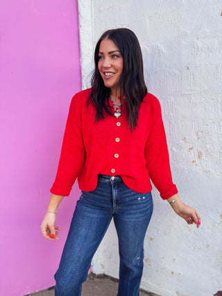 Sweet Comfort Cardigan-Poppy