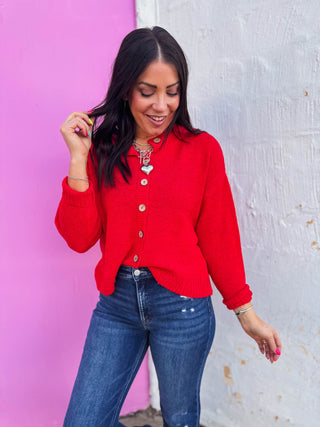 Sweet Comfort Cardigan-Poppy