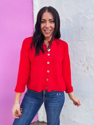 Sweet Comfort Cardigan-Poppy