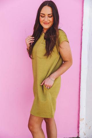 Talia Mini Dress-Golden Olive