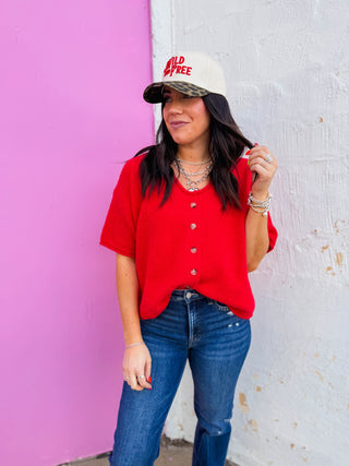 Quinn Sweater-Cherry