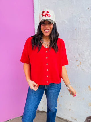 Quinn Sweater-Cherry