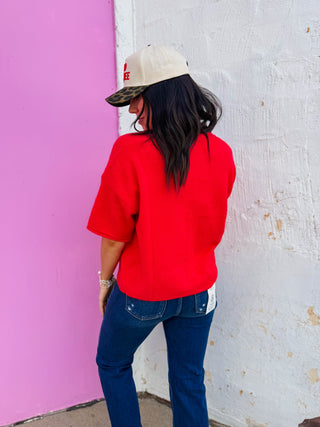 Quinn Sweater-Cherry