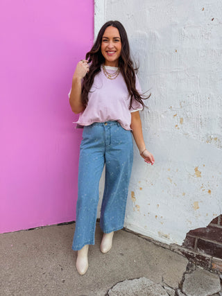 Petal Pop Denim Pants