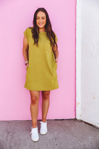 Talia Mini Dress-Golden Olive