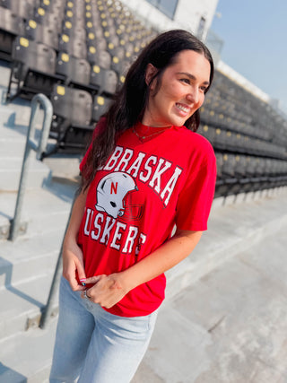Nebraska Helmet Huskers Tee