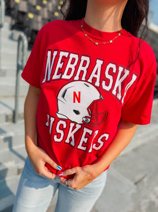 Nebraska Helmet Huskers Tee