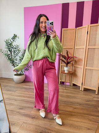 Nora Polka Dot Pants-Berry