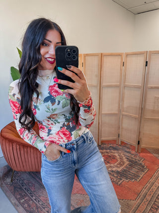 Cierra Floral Mesh Top