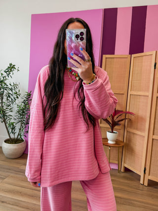 Ashton Striped Top-Pink