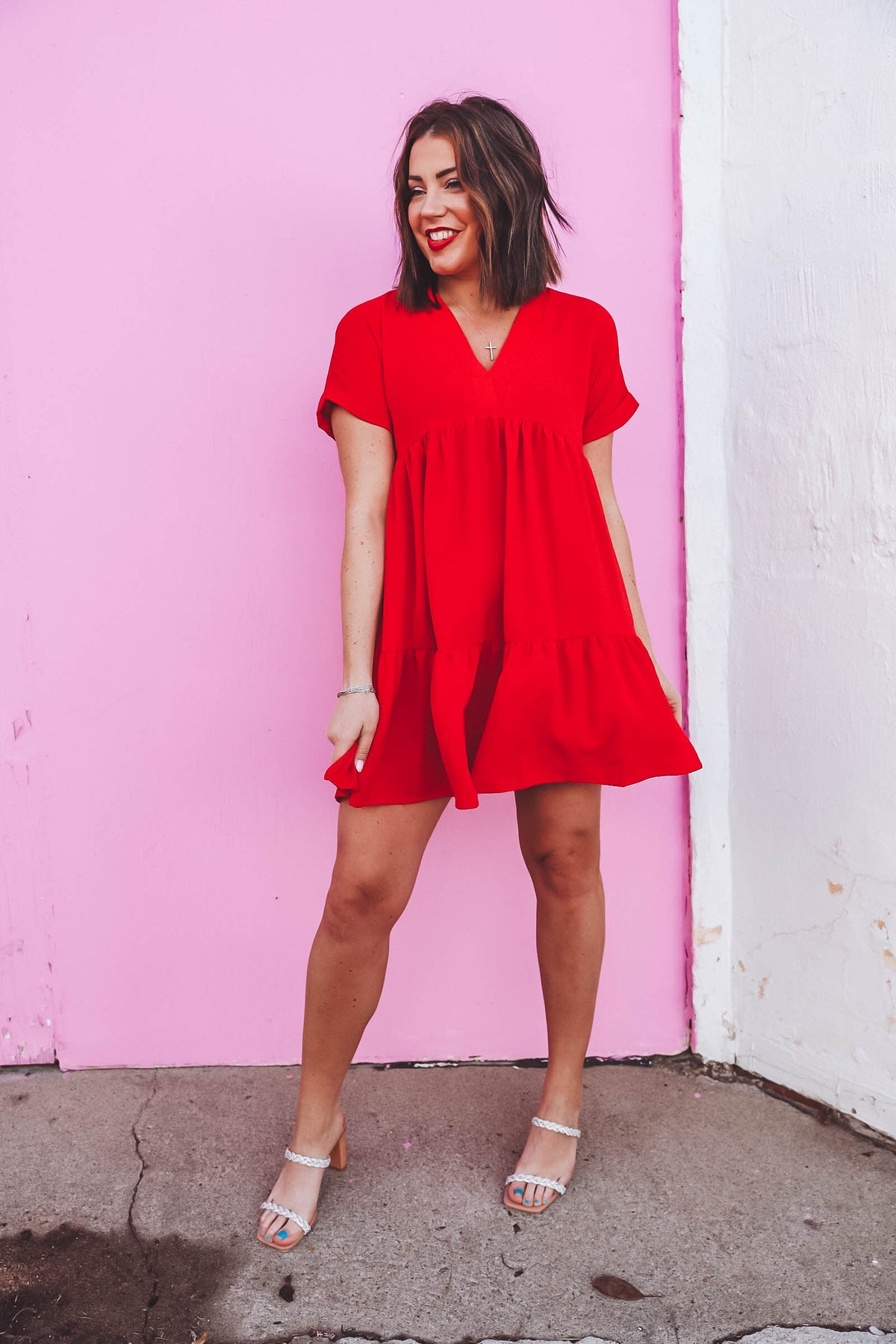 Taryn Mini Dress-Red