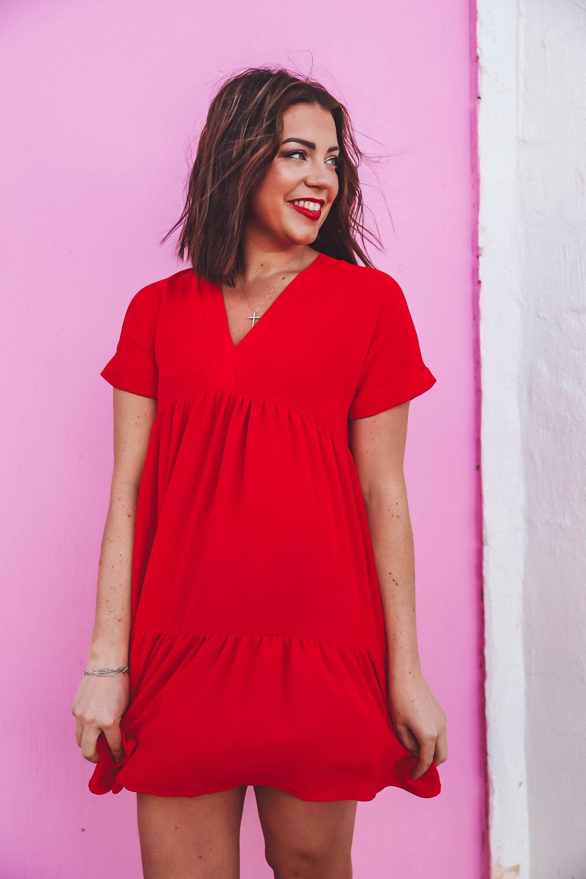 Taryn Mini Dress-Red