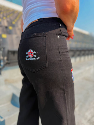 Nebraska Alpha Bling Wide Leg Jeans