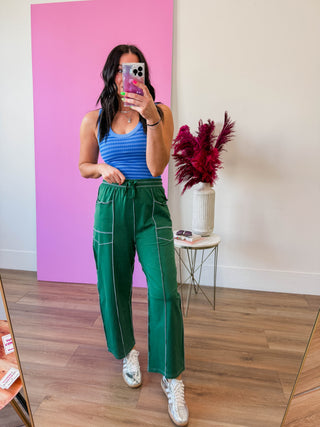 Cool Girl Striped Tank-Marina